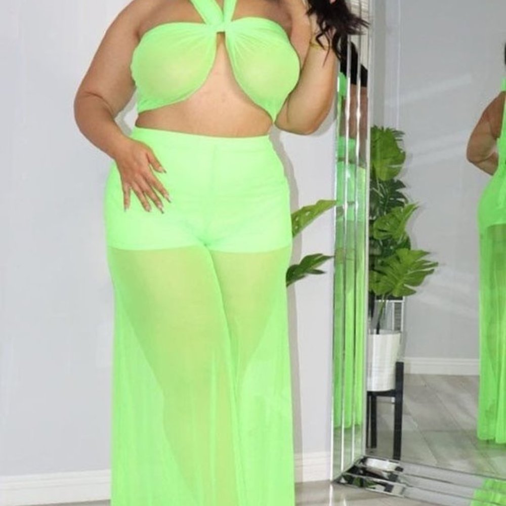 COMING SOON!  2pc. Plus Size Crop Top Pant Set - Sizes 1x - 3x